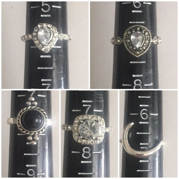 11 Piece Black Onyx Midi Ring Set - Picture 5 of 7